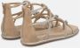 Alma en Pena Sprankelende Platte Sandaal Beige Dames - Thumbnail 3