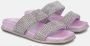 Alma en Pena Sprankelende platte sandaal met strass bandjes Purple Dames - Thumbnail 3
