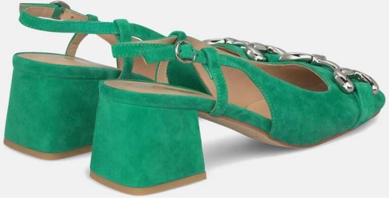 Alma en Pena Stijlvolle hakken met stijgbeugel detail Green Dames