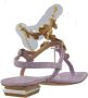 Alma en Pena Platte sandaal met kralen armband Purple Dames - Thumbnail 9