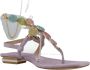 Alma en Pena Platte sandaal met kralen armband Purple Dames - Thumbnail 10