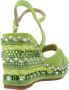 Alma en Pena Rhinestone Wedge Sandaal met Vlechtdetail Green Dames - Thumbnail 7