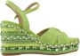 Alma en Pena Rhinestone Wedge Sandaal met Vlechtdetail Green Dames - Thumbnail 8