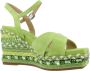 Alma en Pena Rhinestone Wedge Sandaal met Vlechtdetail Green Dames - Thumbnail 9