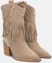 Alma en Pena Studded Fringed Enkellaarzen Beige Dames - Thumbnail 3