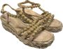 Alma en Pena Suède Enkelband Sandaal Rubberen Zool Beige Dames - Thumbnail 3