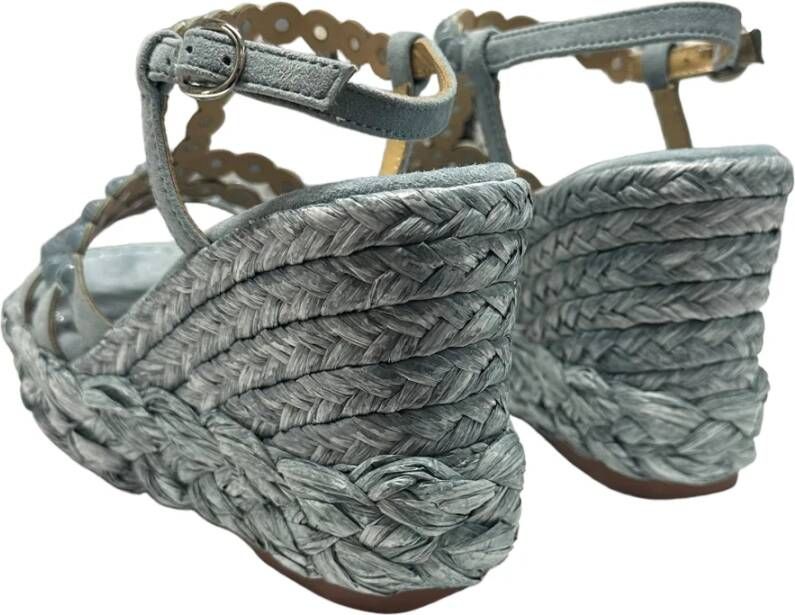 Alma en Pena Suède Enkelband Sandaal Rubberen Zool Blue Dames