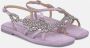Alma en Pena Vierkante teen juweel platte sandaal Purple Dames - Thumbnail 14