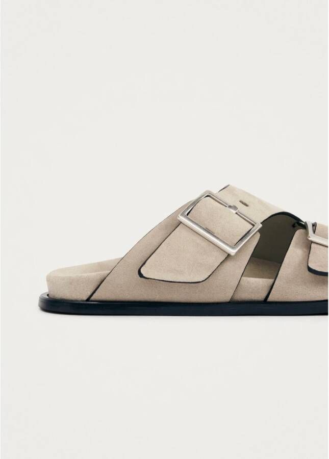 Alohas Beige Suède Leren Sandalen