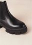 ALOHAS Stevige Zwarte Leren Enkellaarzen Black Dames - Thumbnail 7