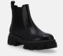 ALOHAS Stevige Zwarte Leren Enkellaarzen Black Dames - Thumbnail 8