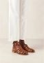 ALOHAS Bruin Leren Vissers Sandalen Bruin Dames - Thumbnail 2