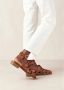 ALOHAS Bruin Leren Vissers Sandalen Bruin Dames - Thumbnail 4