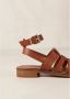 ALOHAS Bruin Leren Vissers Sandalen Bruin Dames - Thumbnail 6