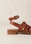 ALOHAS Bruin Leren Vissers Sandalen Bruin Dames - Thumbnail 7