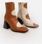 ALOHAS Bruine laarzen met crèmekleurige details Bruin Dames - Thumbnail 12