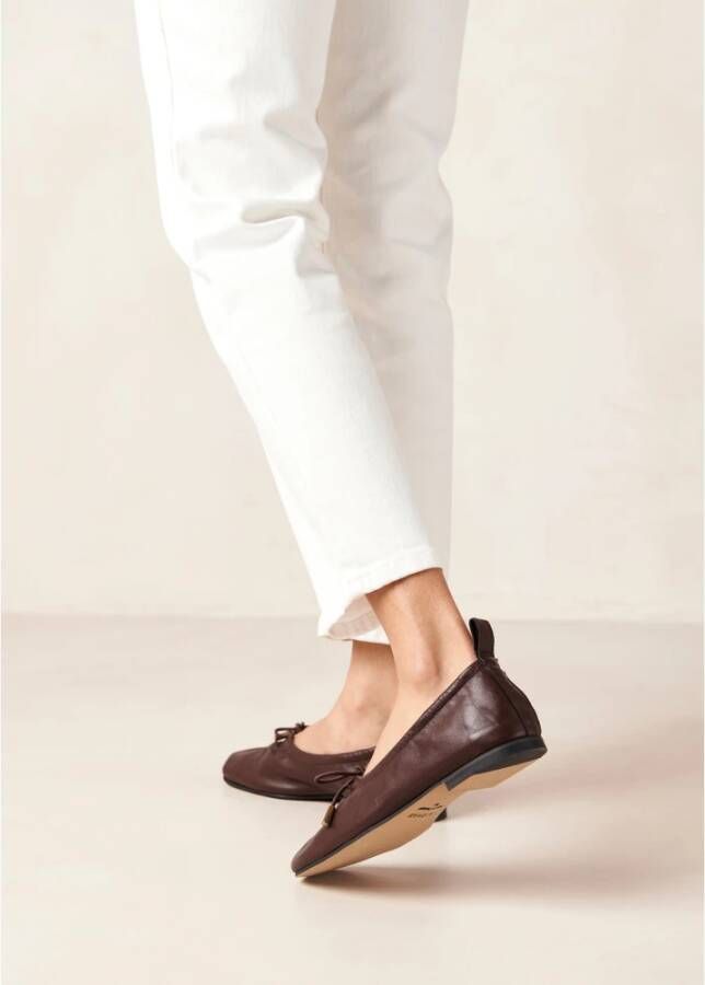 ALOHAS Rosalind Leren Ballet Flats Brown Dames