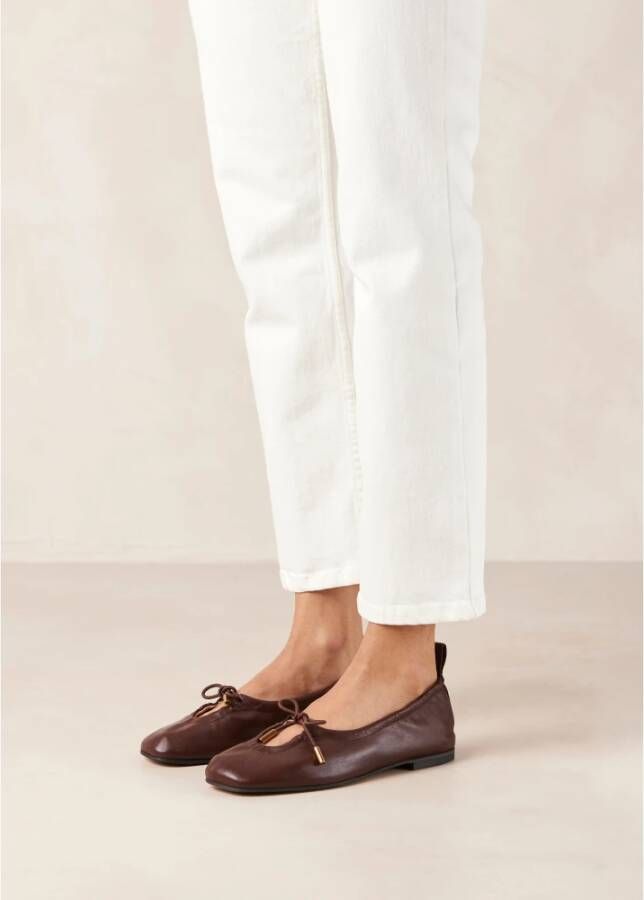 ALOHAS Rosalind Leren Ballet Flats Brown Dames