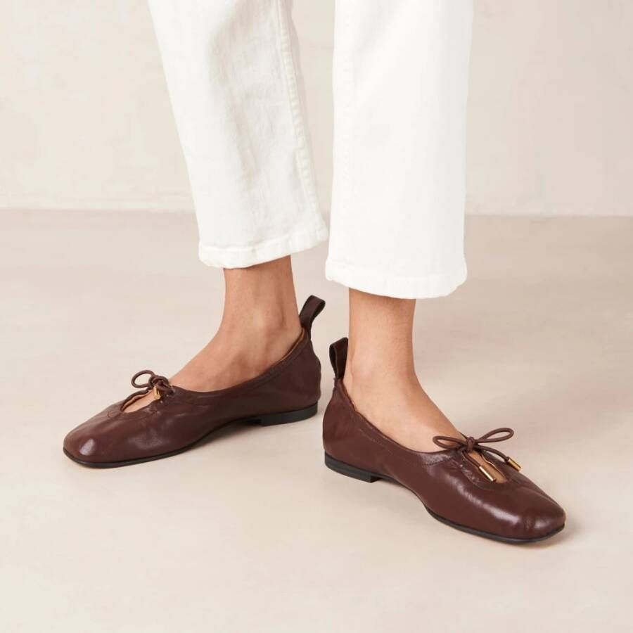 ALOHAS Rosalind Leren Ballet Flats Brown Dames