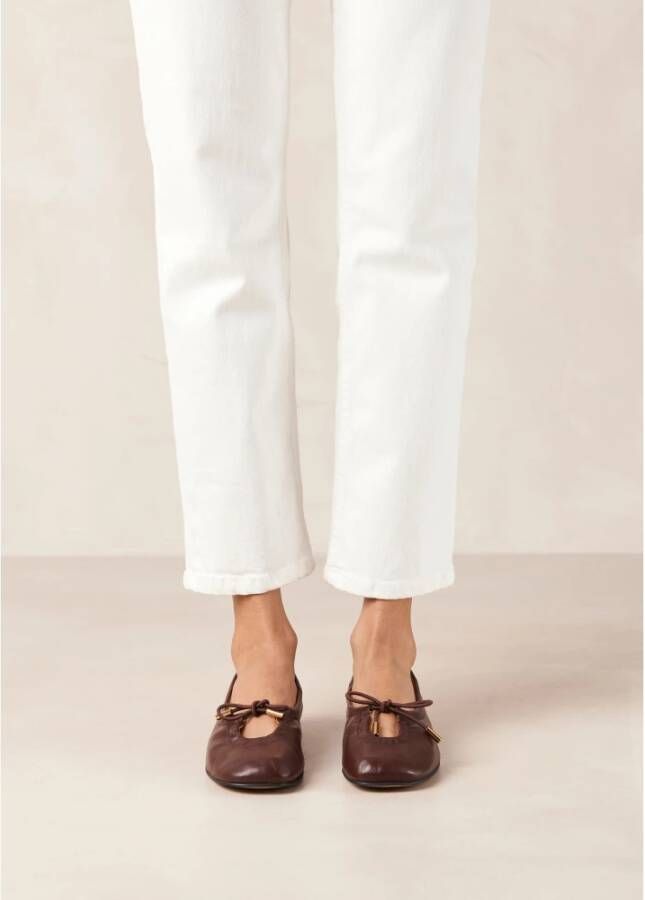 ALOHAS Rosalind Leren Ballet Flats Brown Dames
