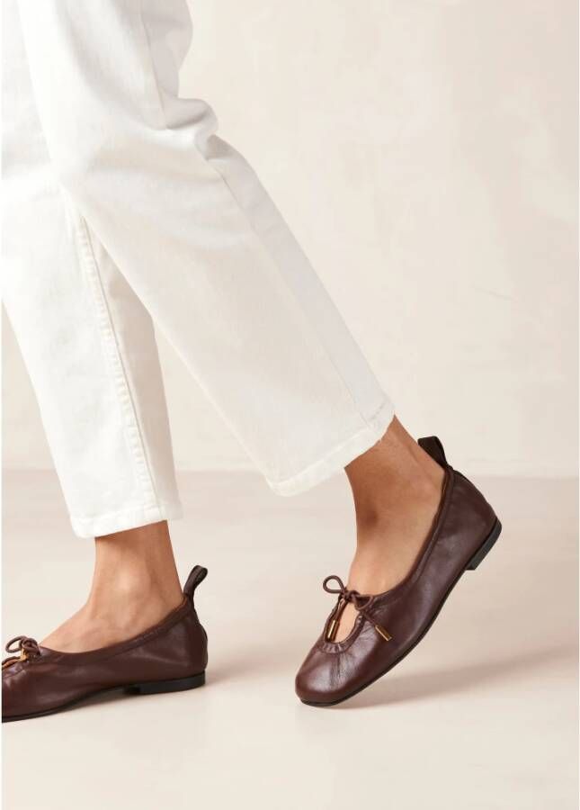 ALOHAS Rosalind Leren Ballet Flats Brown Dames