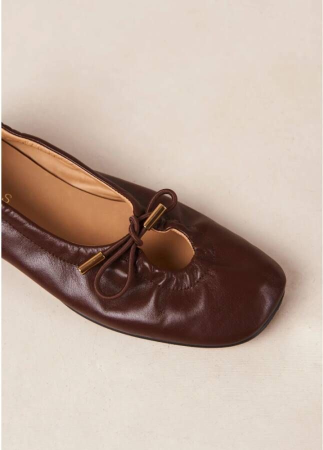 ALOHAS Rosalind Leren Ballet Flats Brown Dames