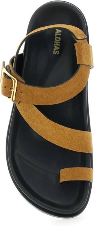 Alohas Bruine Siren Sandalen met Metalen Gesp