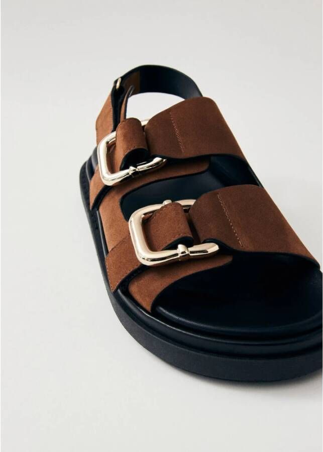 ALOHAS Harper Suède Bruin Leren Sandalen Brown Dames