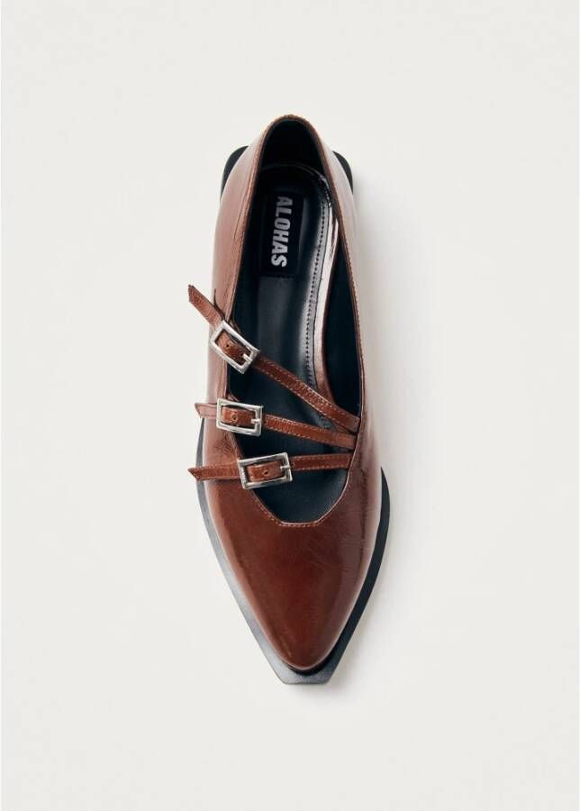 ALOHAS Jive Onix Bruin Leren Ballet Flats Brown Dames