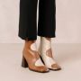 ALOHAS Bruine laarzen met crèmekleurige details Bruin Dames - Thumbnail 2