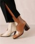 ALOHAS Bruine laarzen met crèmekleurige details Bruin Dames - Thumbnail 6