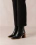 ALOHAS West Vintage Zwarte Leren Enkellaarzen Black Dames - Thumbnail 4