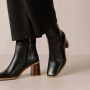 ALOHAS West Vintage Zwarte Leren Enkellaarzen Black Dames - Thumbnail 6