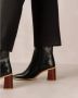 ALOHAS West Vintage Zwarte Leren Enkellaarzen Black Dames - Thumbnail 7
