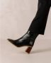 ALOHAS West Vintage Zwarte Leren Enkellaarzen Black Dames - Thumbnail 8
