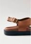 ALOHAS Bruine leren sandalen 3cm hak Brown Dames - Thumbnail 6