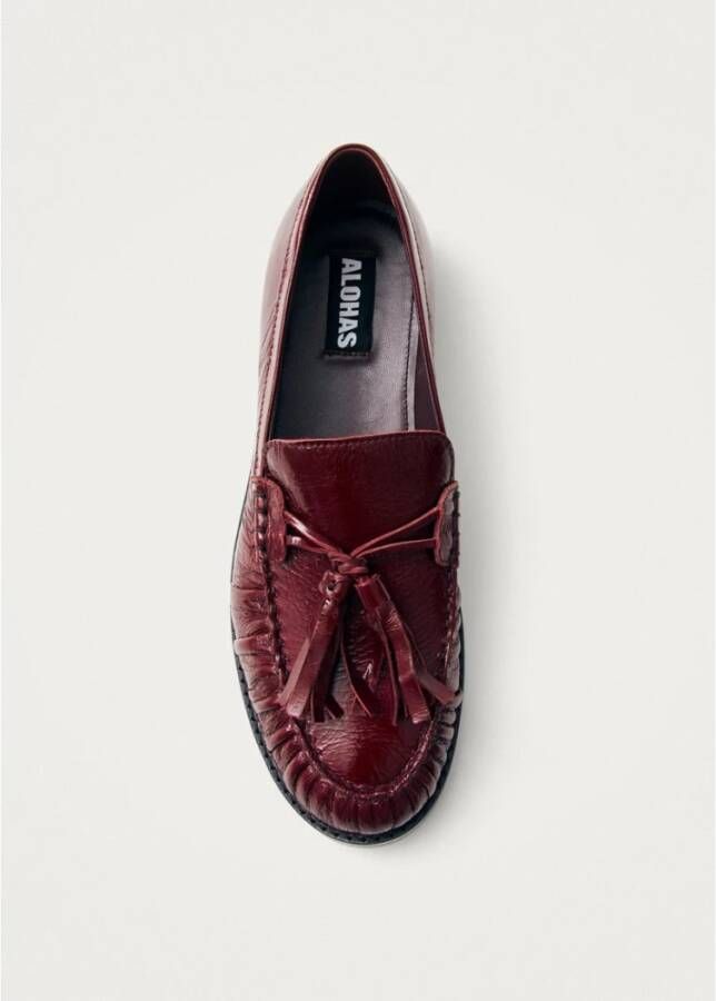 Alohas Paarse Leren Loafers met Kwastjes
