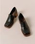 ALOHAS Zwarte leren loaferpomp met blokhak Black Dames - Thumbnail 13