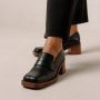 ALOHAS Zwarte leren loaferpomp met blokhak Black Dames - Thumbnail 5