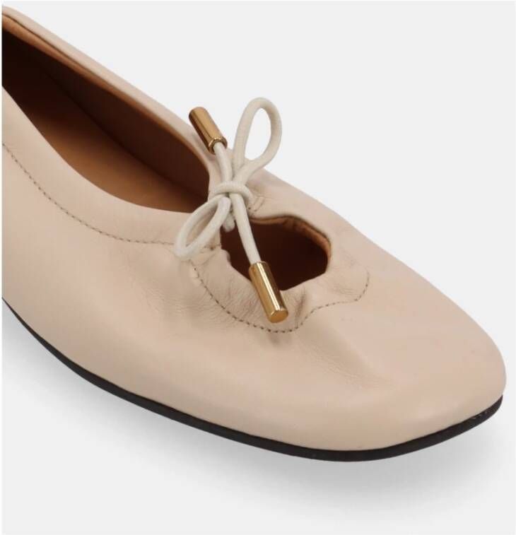 ALOHAS Rosalind Crème Leren Ballet Flats White Dames