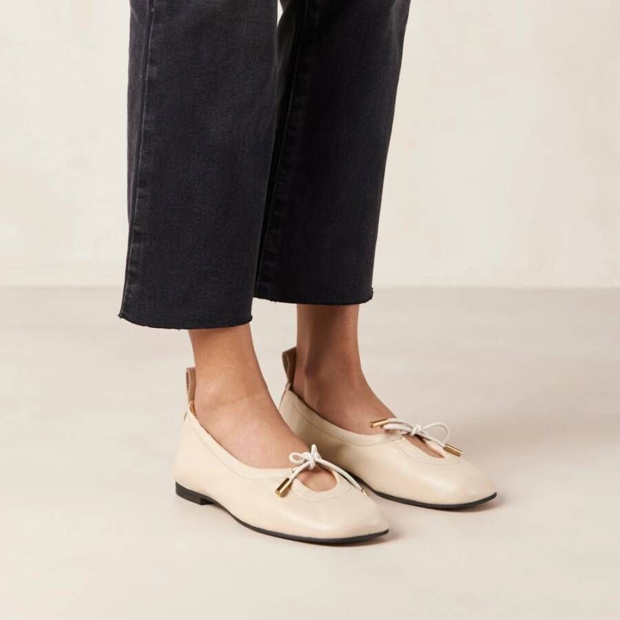 ALOHAS Rosalind Crème Leren Ballet Flats White Dames