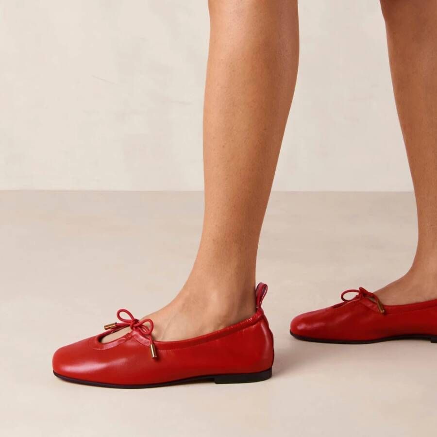 ALOHAS Rosalind Rode Leren Ballet Flats Red Dames