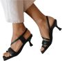 ALOHAS Asymmetric Straps Sandals Zwart Dames - Thumbnail 7