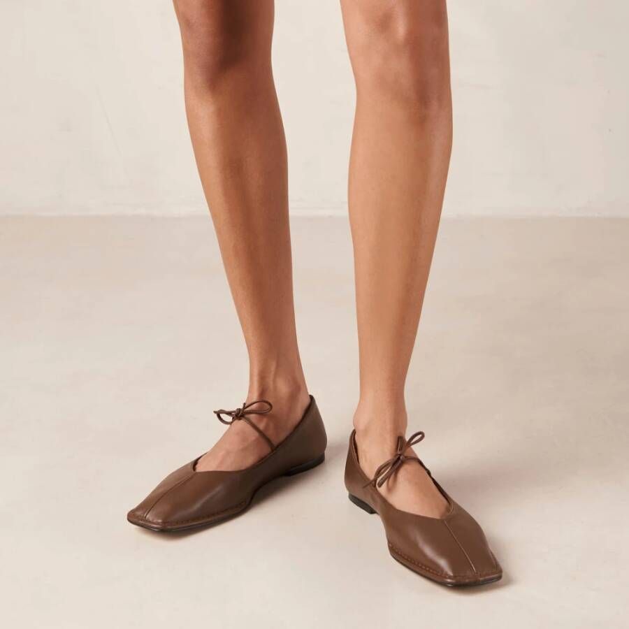 ALOHAS Bruin Leren Ballet Flats Brown Dames