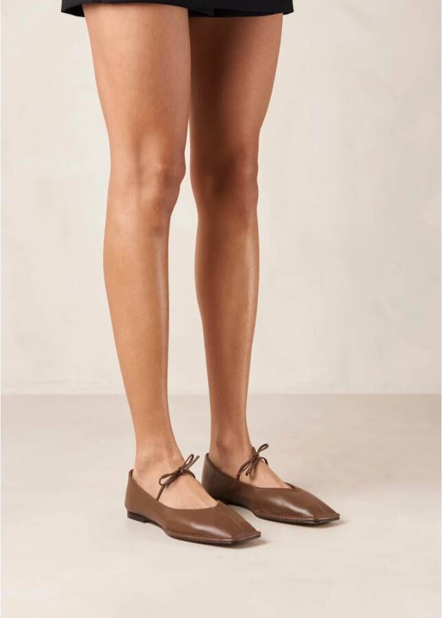 ALOHAS Bruin Leren Ballet Flats Brown Dames