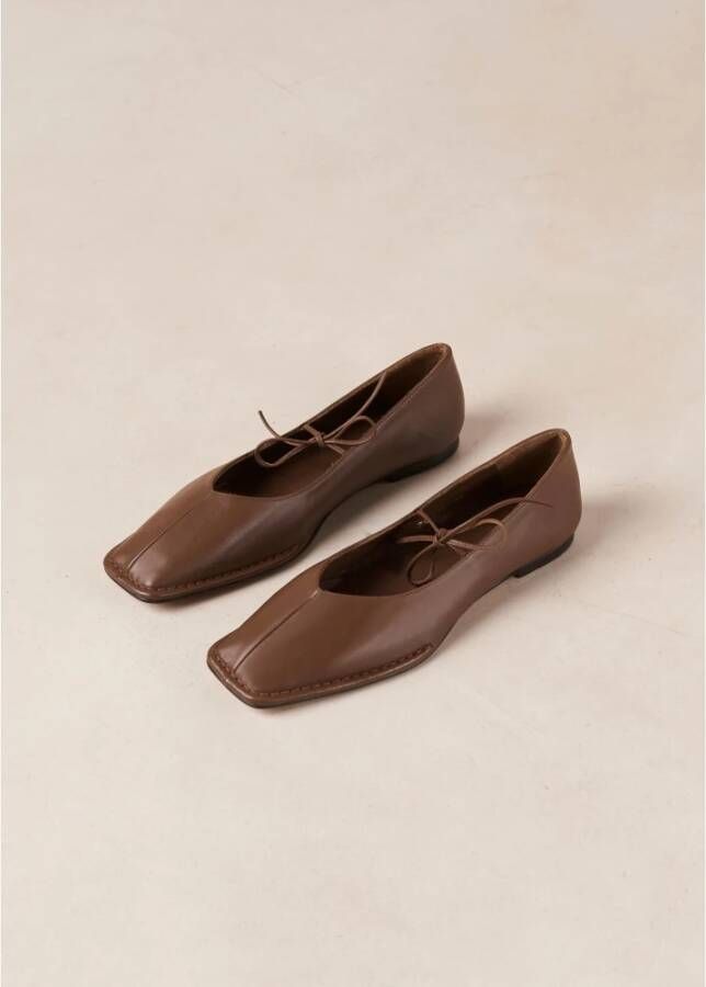 ALOHAS Bruin Leren Ballet Flats Brown Dames