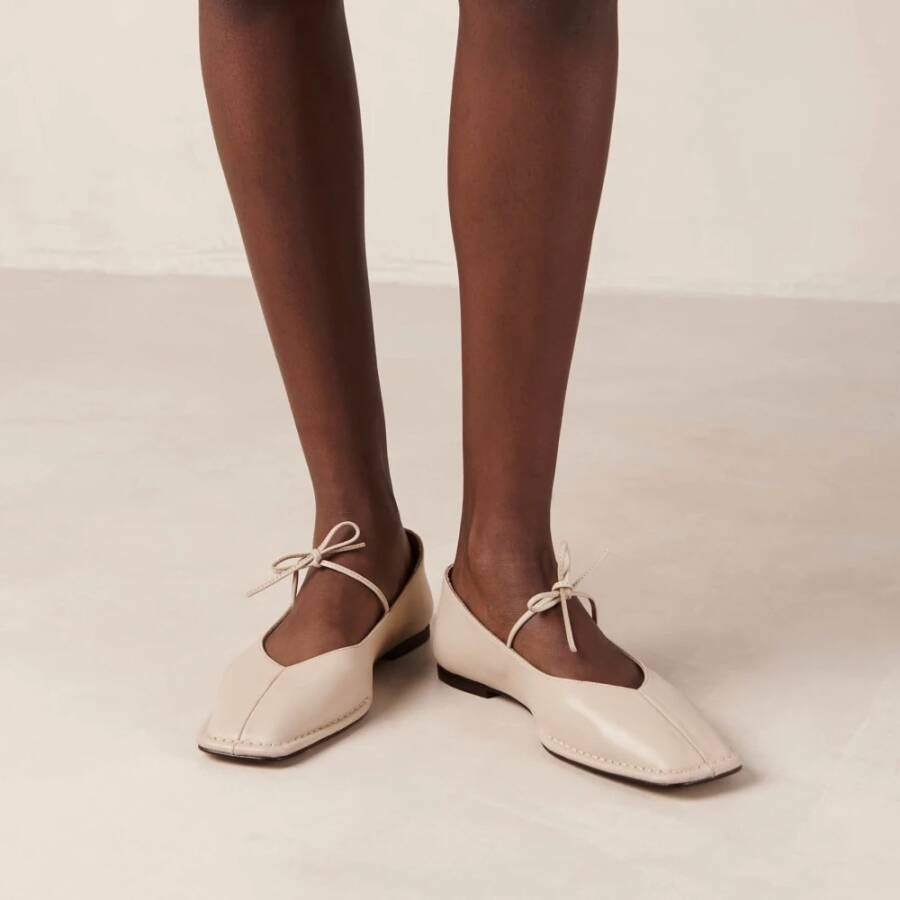 ALOHAS Sway Crème Leren Ballet Flats White Dames