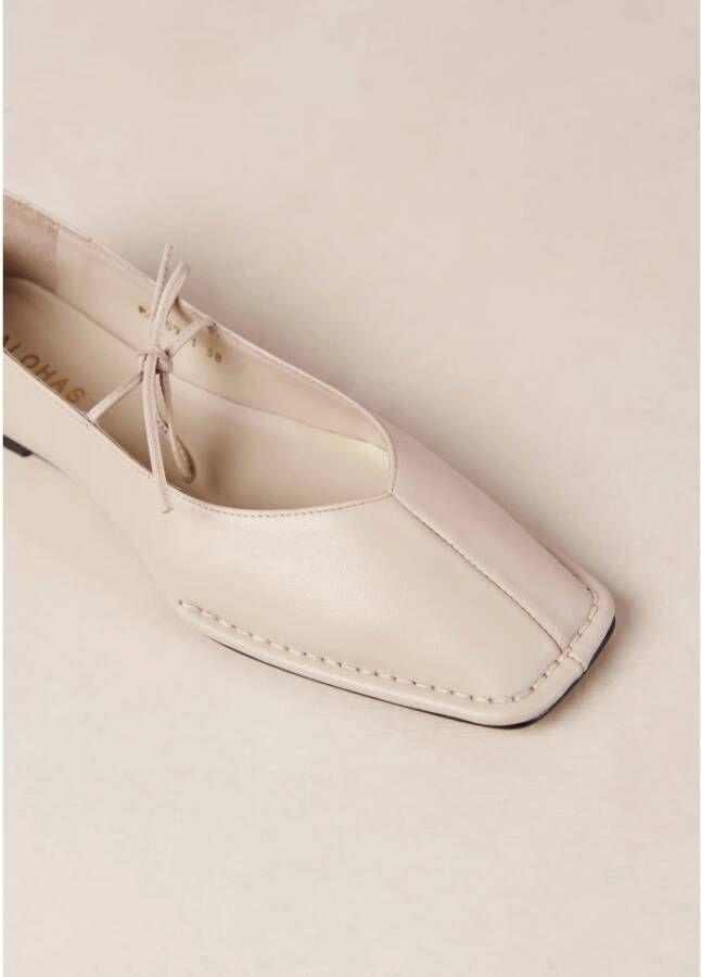 ALOHAS Sway Crème Leren Ballet Flats White Dames