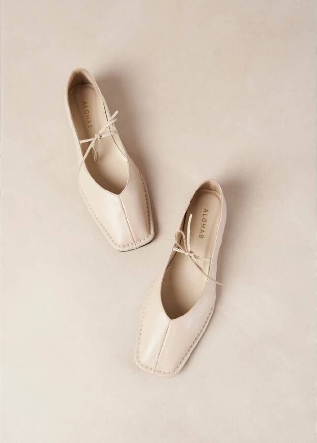 ALOHAS Sway Crème Leren Ballet Flats White Dames