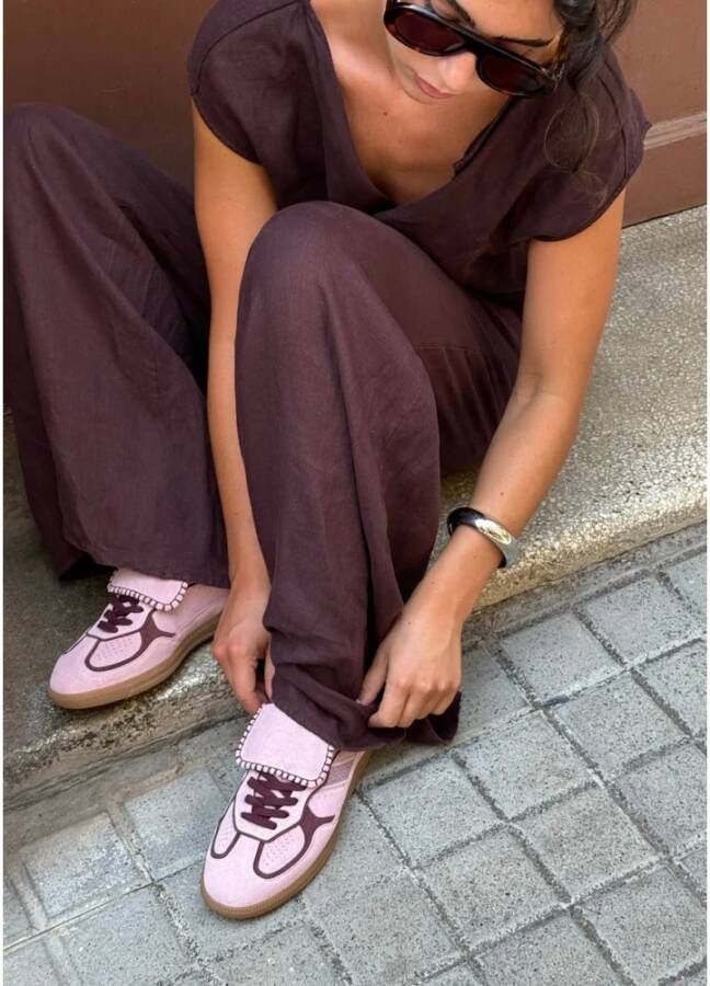 Alohas Tb.490 Club Suede Roze Leren Sneakers